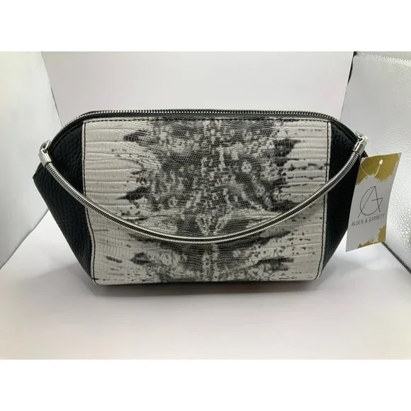 Alexander Wang White & Black Snakeskin Leather Embossed Small Clutch Purse - Picture 3 of 8